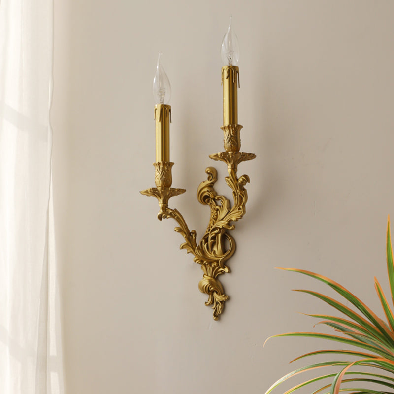 Contemporary Metal Wall Light Brassy Shade Wall Lamp for Bedroom