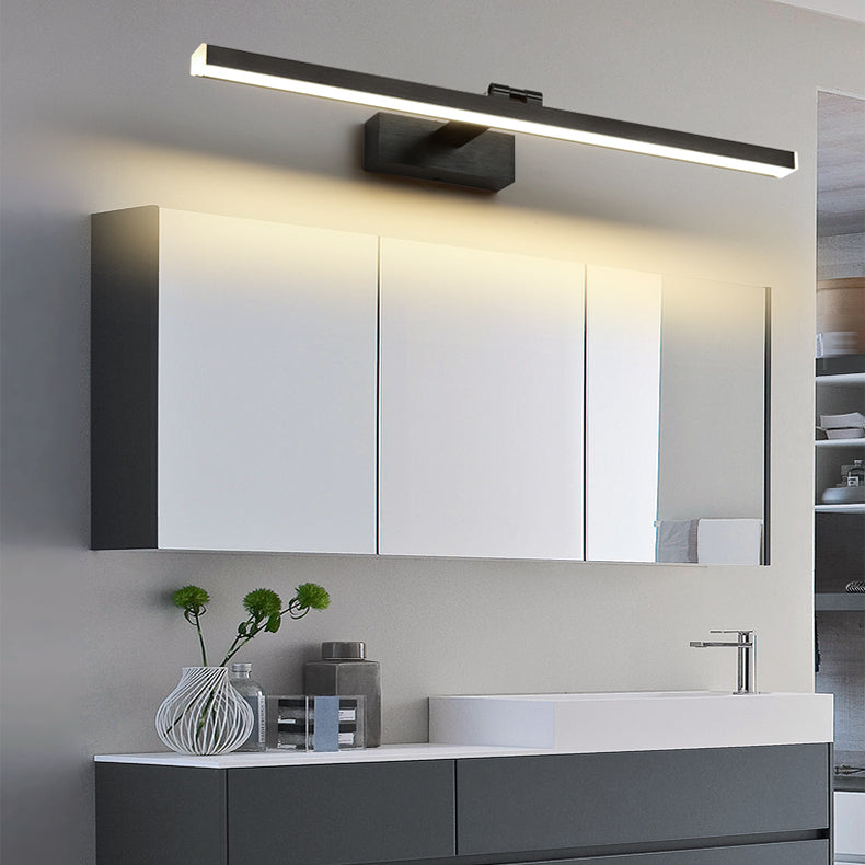 Black Mirror Front Light Modern LED Vanity Light with Plastic Shade for Bathroom