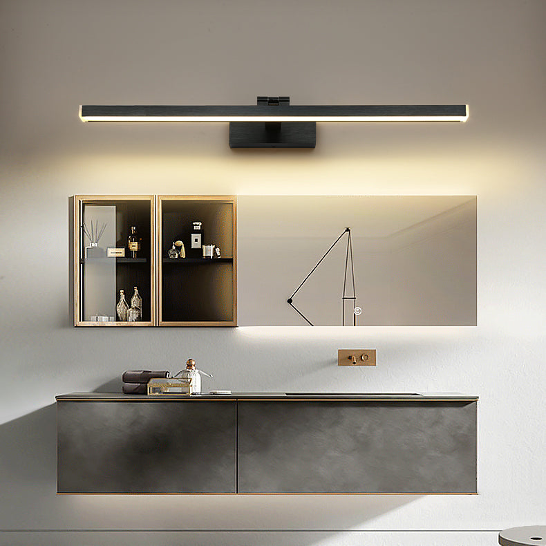 Black Mirror Front Light Modern LED Vanity Light with Plastic Shade for Bathroom