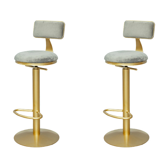 Armless Bar Stools Adjustable Height Swivel Dining Stools with Metal Base