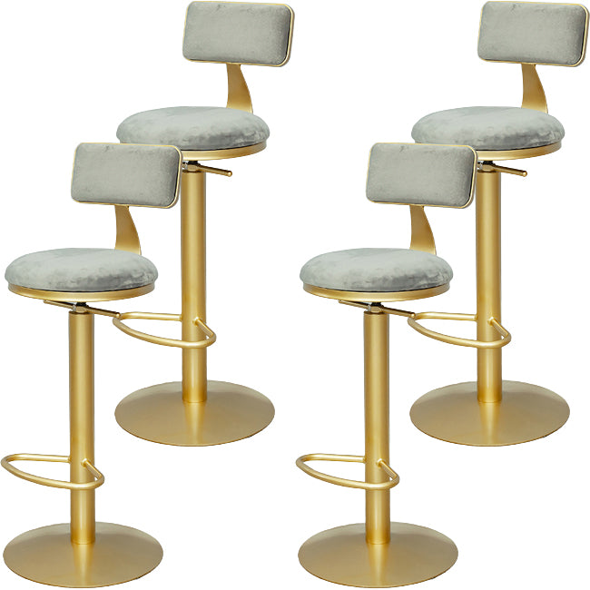 Armless Bar Stools Adjustable Height Swivel Dining Stools with Metal Base