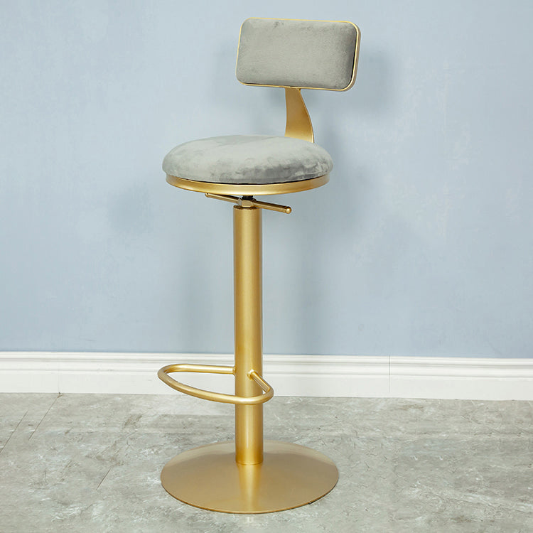 Armless Bar Stools Adjustable Height Swivel Dining Stools with Metal Base