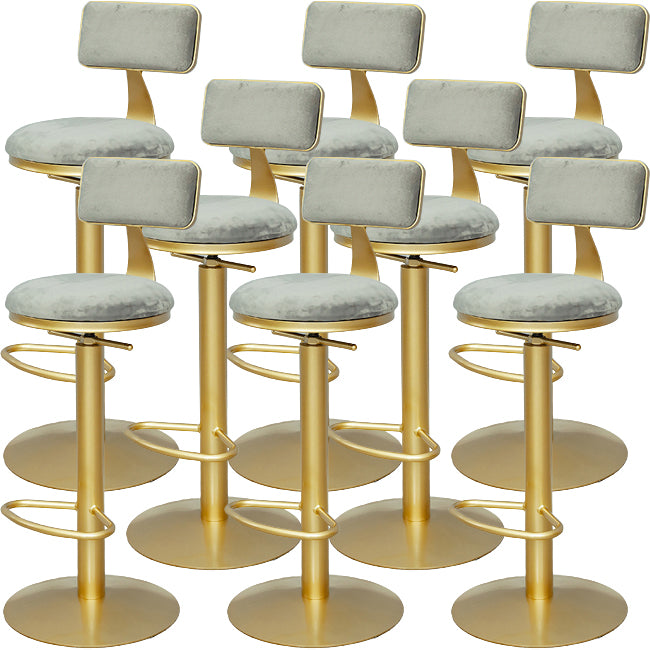 Armless Bar Stools Adjustable Height Swivel Dining Stools with Metal Base