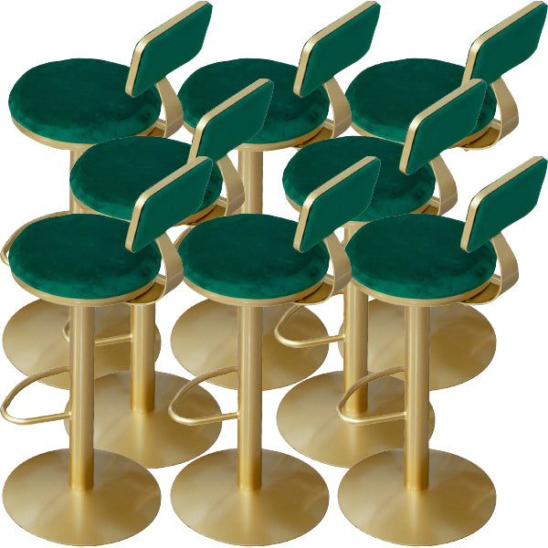 Armless Bar Stools Adjustable Height Swivel Dining Stools with Metal Base