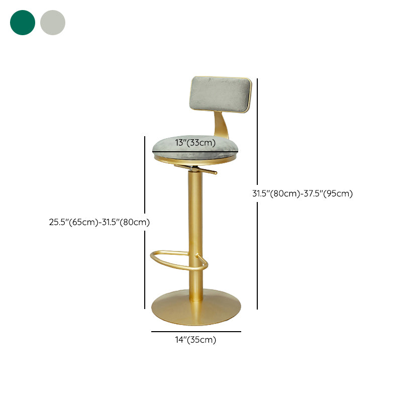 Armless Bar Stools Adjustable Height Swivel Dining Stools with Metal Base