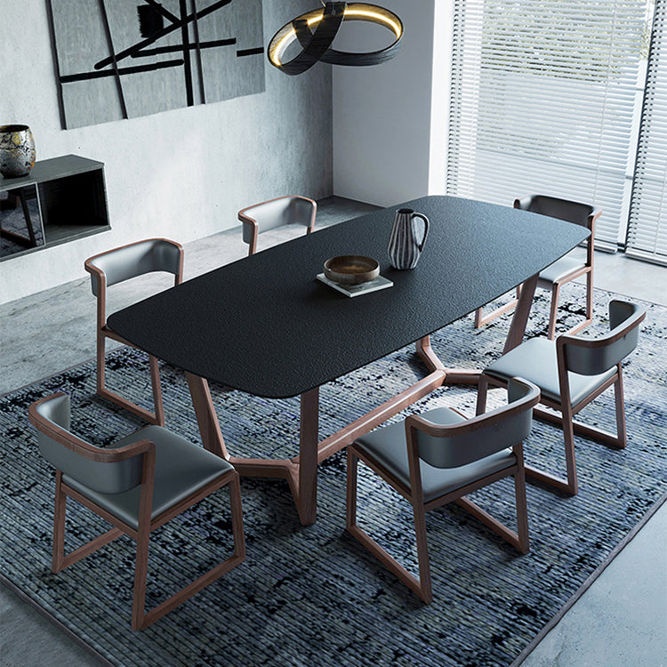 Indoor Dinette Table with Wooden Base Modern Dining Table for Home