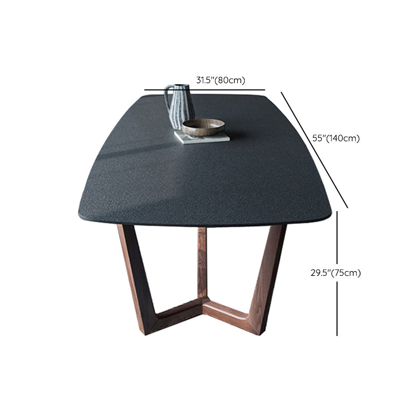 Indoor Dinette Table with Wooden Base Modern Dining Table for Home