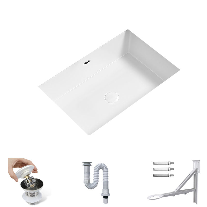 Modern Undermount Bathroom Sink Porcelain with Faucet Wash Stand