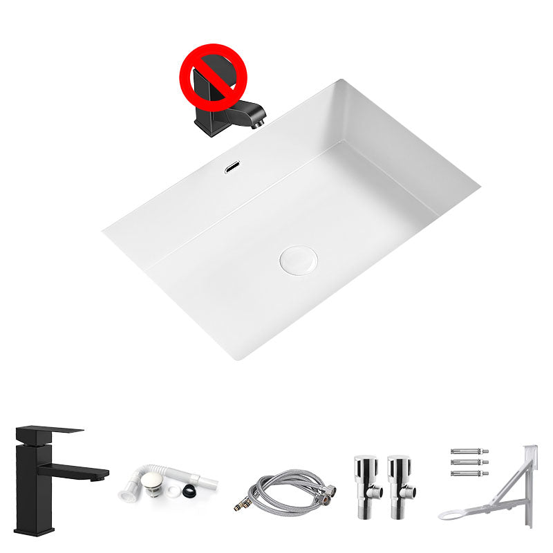 Modern Undermount Bathroom Sink Porcelain with Faucet Wash Stand