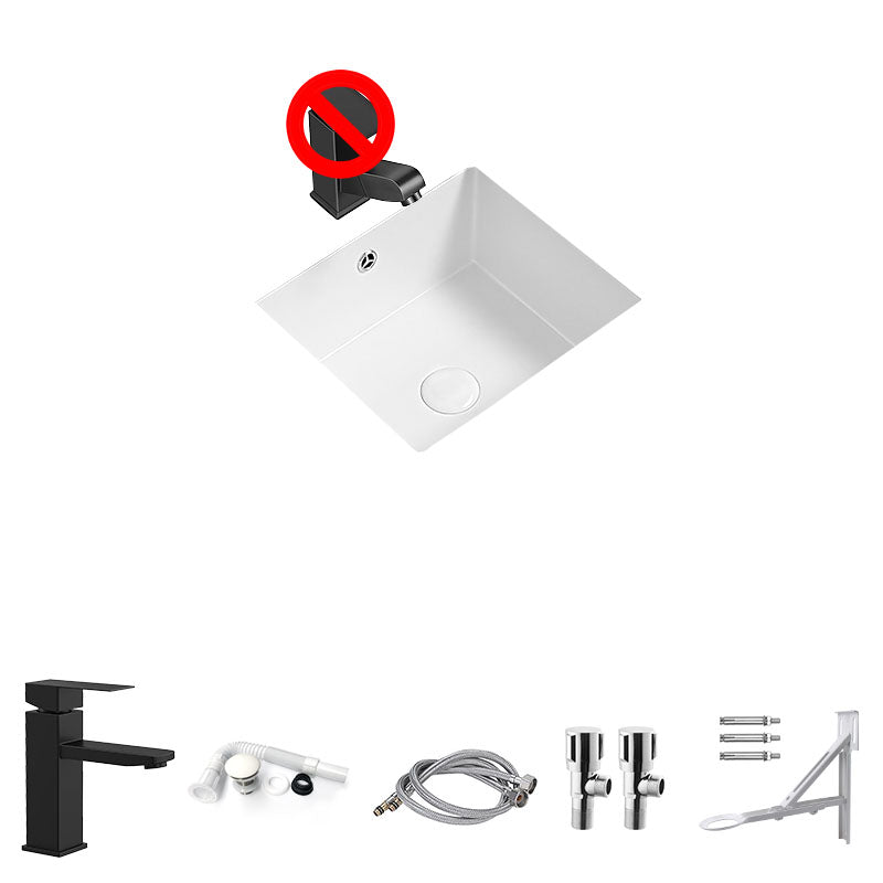 Modern Undermount Bathroom Sink Porcelain with Faucet Wash Stand