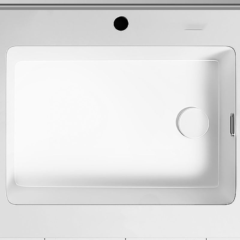 Modern Undermount Bathroom Sink Porcelain with Faucet Wash Stand