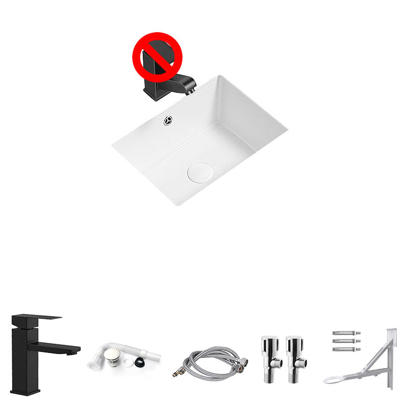 Modern Undermount Bathroom Sink Porcelain with Faucet Wash Stand