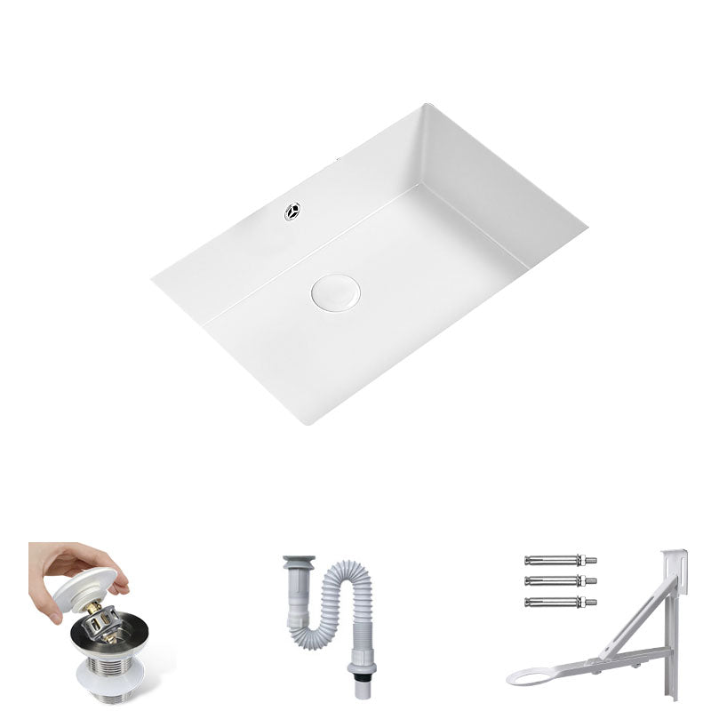 Modern Undermount Bathroom Sink Porcelain with Faucet Wash Stand