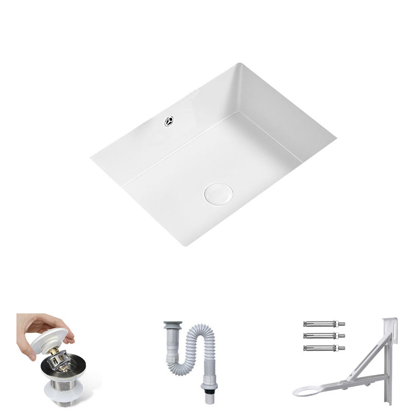 Modern Undermount Bathroom Sink Porcelain with Faucet Wash Stand