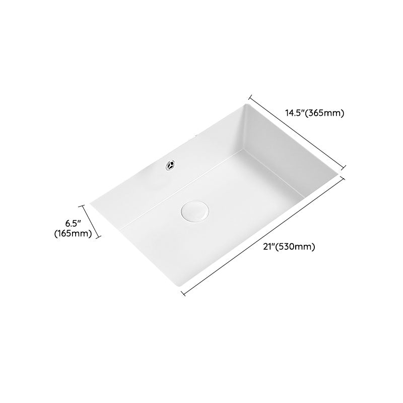 Modern Undermount Bathroom Sink Porcelain with Faucet Wash Stand