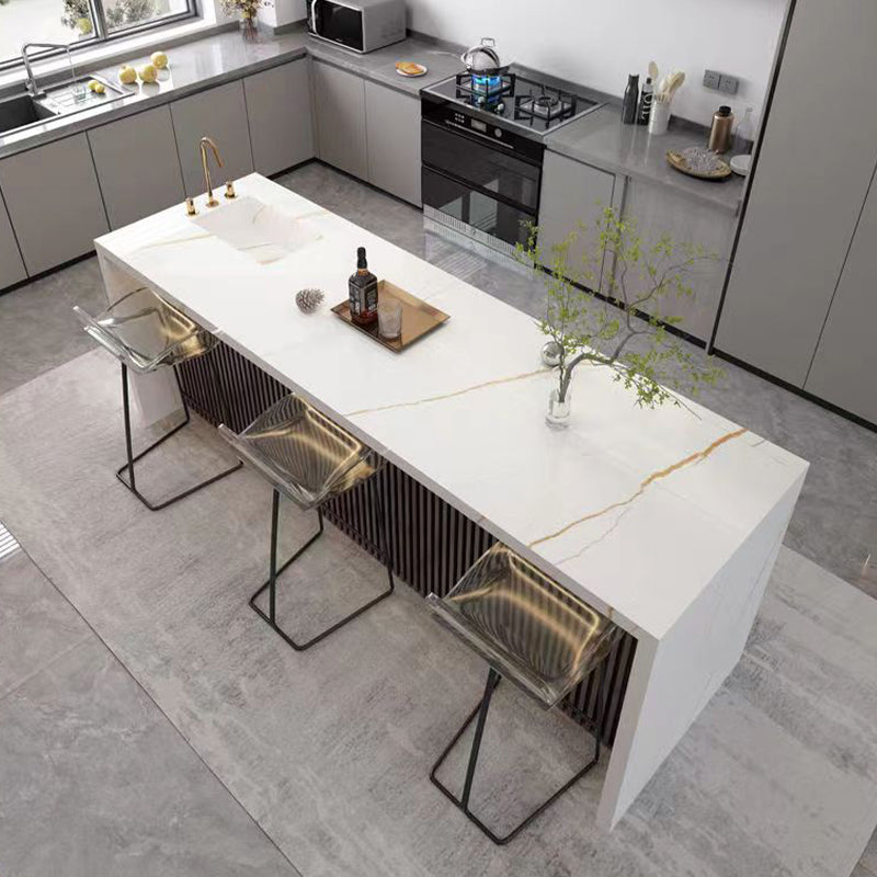 Modern Stone Rectangle Bar Table Storable Table for Milk Tea Shop