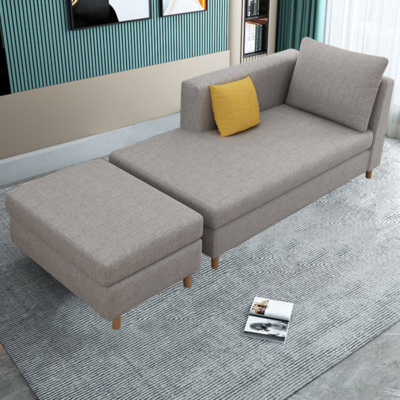 Solid Color Chaise Lounge Chair Square Arm Chaise for Bedroom