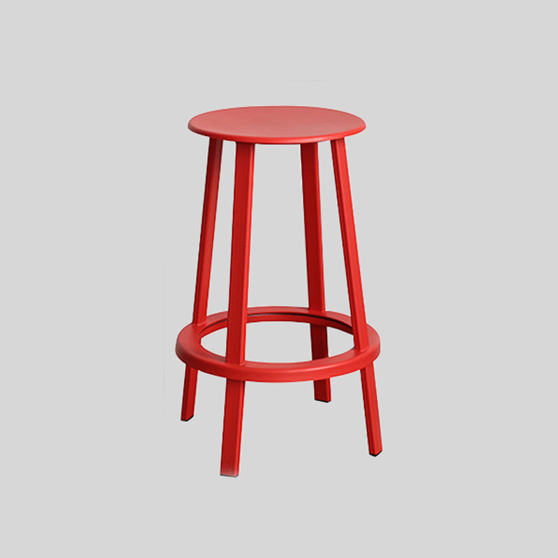 Modern Rotatable Backless Counter Stool Iron Cafe Bar Stool with Pedal