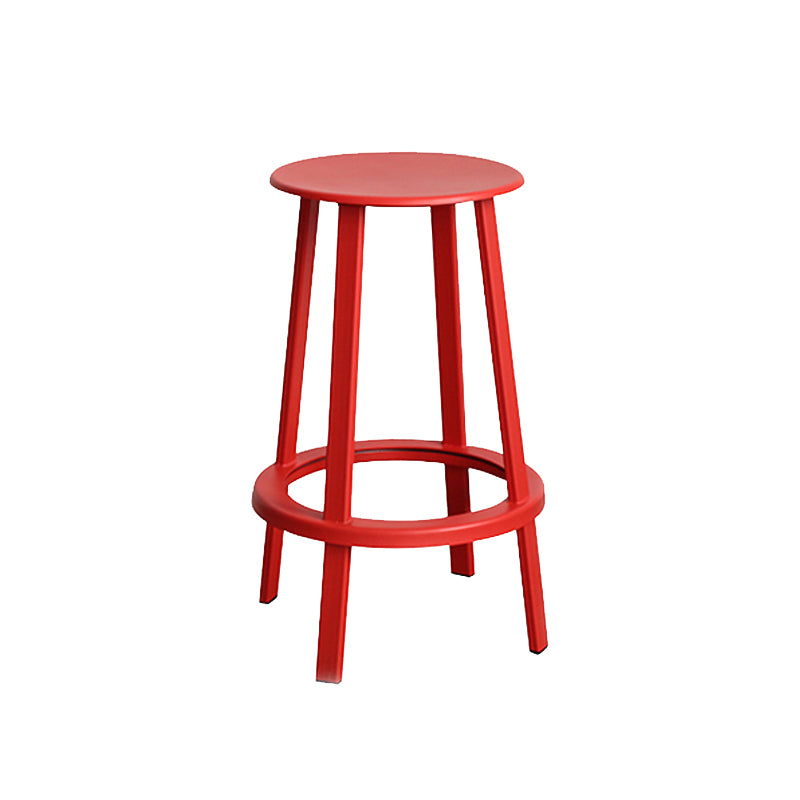 Modern Rotatable Backless Counter Stool Iron Cafe Bar Stool with Pedal