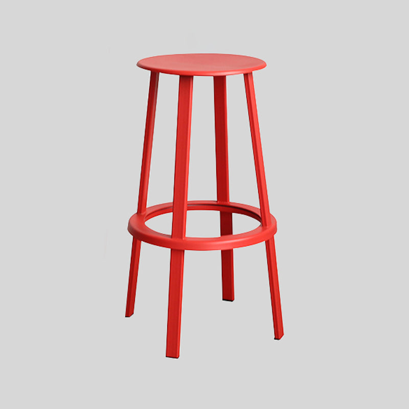 Modern Rotatable Backless Counter Stool Iron Cafe Bar Stool with Pedal