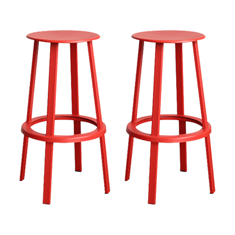 Modern Rotatable Backless Counter Stool Iron Cafe Bar Stool with Pedal