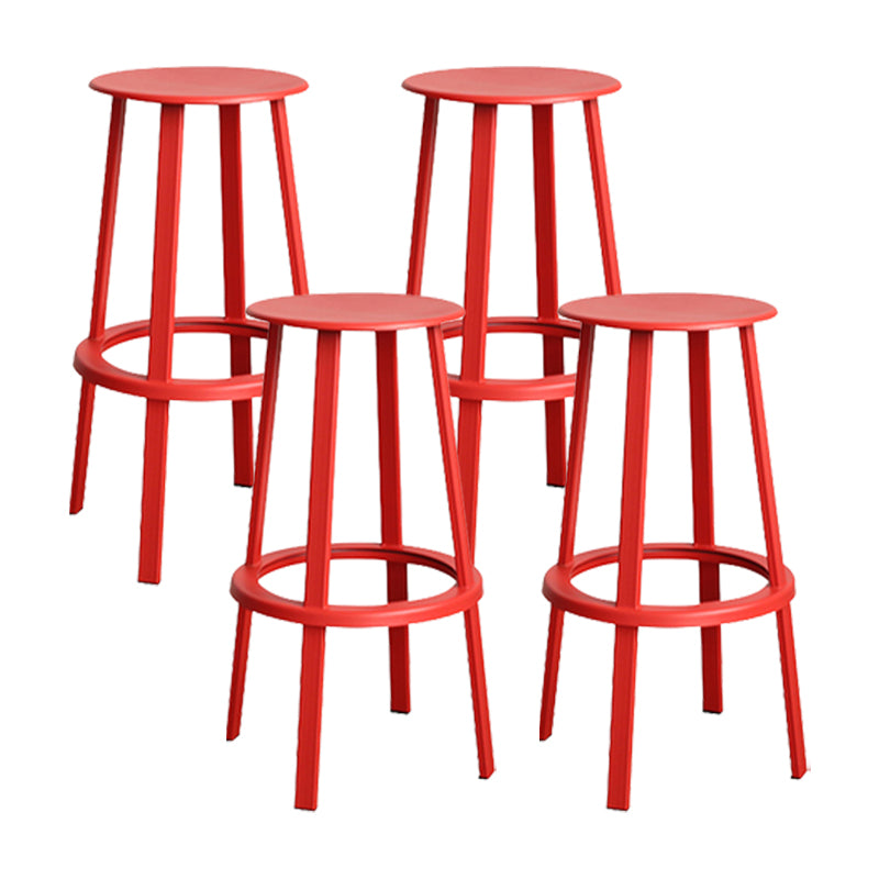 Modern Rotatable Backless Counter Stool Iron Cafe Bar Stool with Pedal