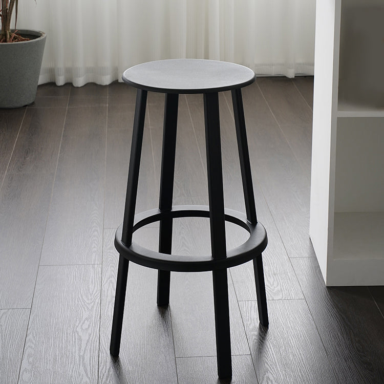 Modern Rotatable Backless Counter Stool Iron Cafe Bar Stool with Pedal