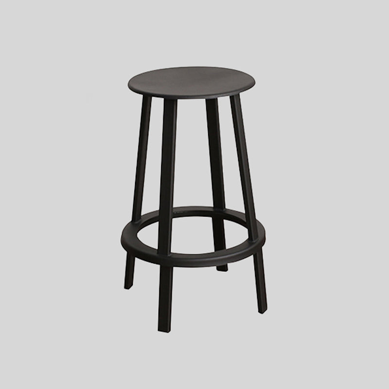 Modern Rotatable Backless Counter Stool Iron Cafe Bar Stool with Pedal