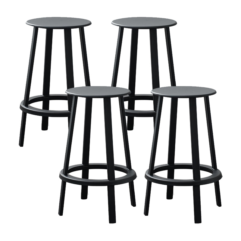 Modern Rotatable Backless Counter Stool Iron Cafe Bar Stool with Pedal