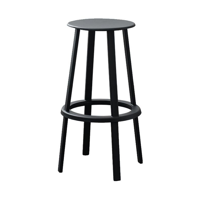 Modern Rotatable Backless Counter Stool Iron Cafe Bar Stool with Pedal