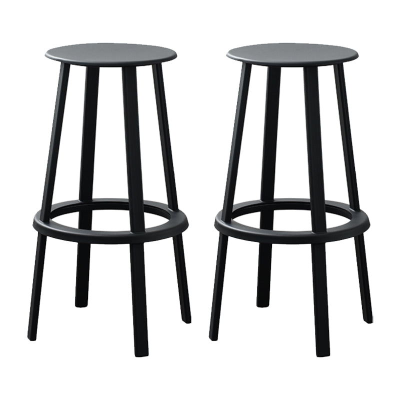 Modern Rotatable Backless Counter Stool Iron Cafe Bar Stool with Pedal