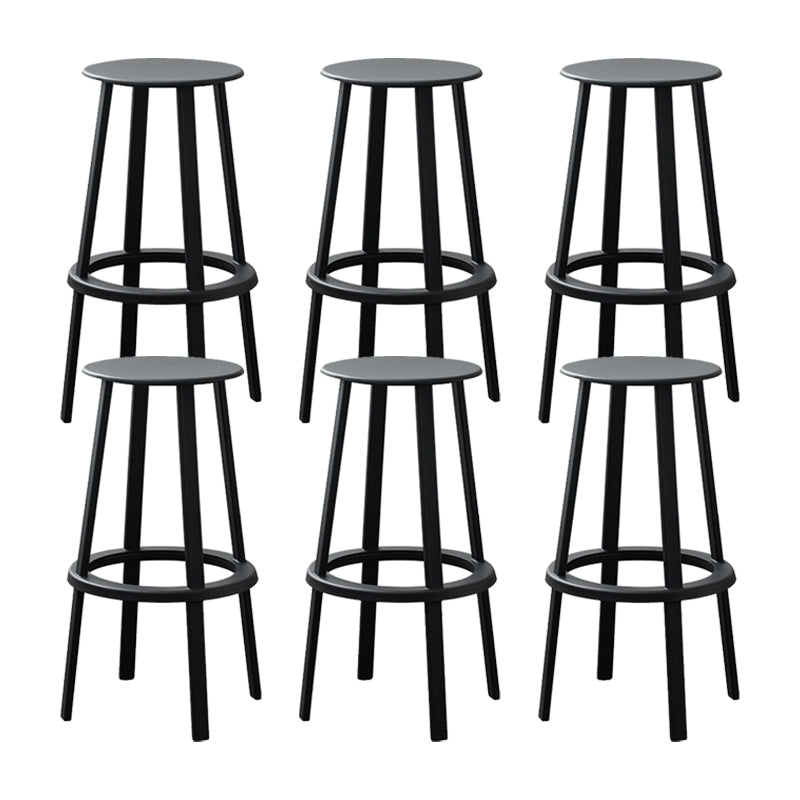 Modern Rotatable Backless Counter Stool Iron Cafe Bar Stool with Pedal