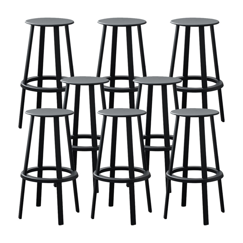 Modern Rotatable Backless Counter Stool Iron Cafe Bar Stool with Pedal