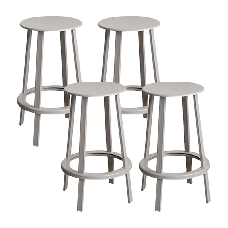 Modern Rotatable Backless Counter Stool Iron Cafe Bar Stool with Pedal