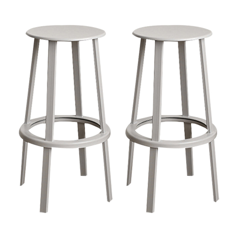 Modern Rotatable Backless Counter Stool Iron Cafe Bar Stool with Pedal