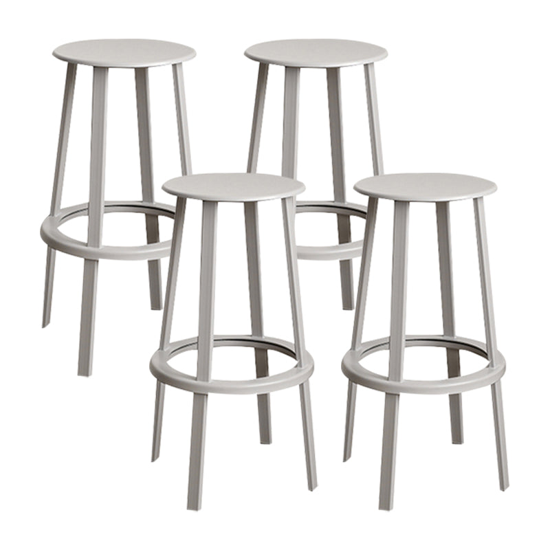 Modern Rotatable Backless Counter Stool Iron Cafe Bar Stool with Pedal