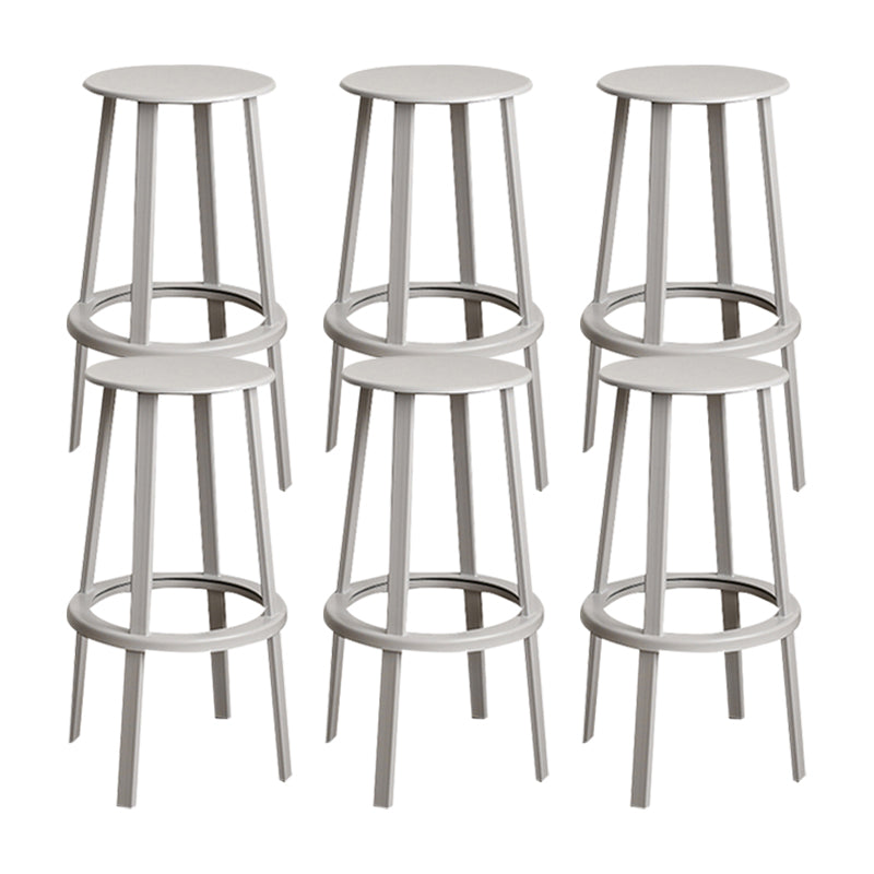 Modern Rotatable Backless Counter Stool Iron Cafe Bar Stool with Pedal