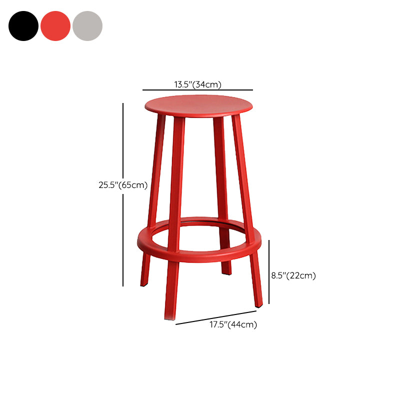 Modern Rotatable Backless Counter Stool Iron Cafe Bar Stool with Pedal