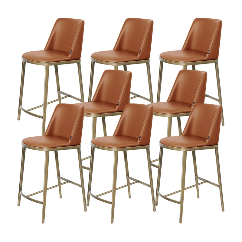 Glam Backrest Armless Counter Stool Iron Bar Stool with Cushion for Cafe