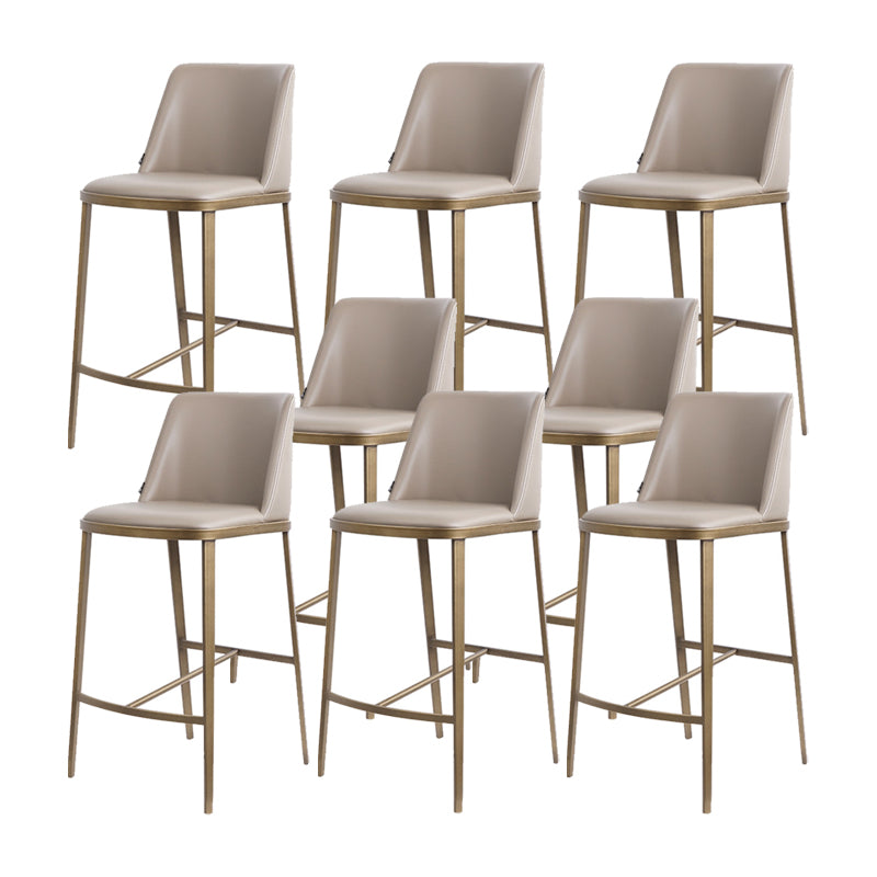 Glam Backrest Armless Counter Stool Iron Bar Stool with Cushion for Cafe