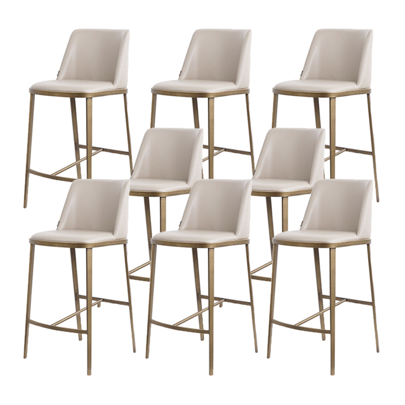 Glam Backrest Armless Counter Stool Iron Bar Stool with Cushion for Cafe