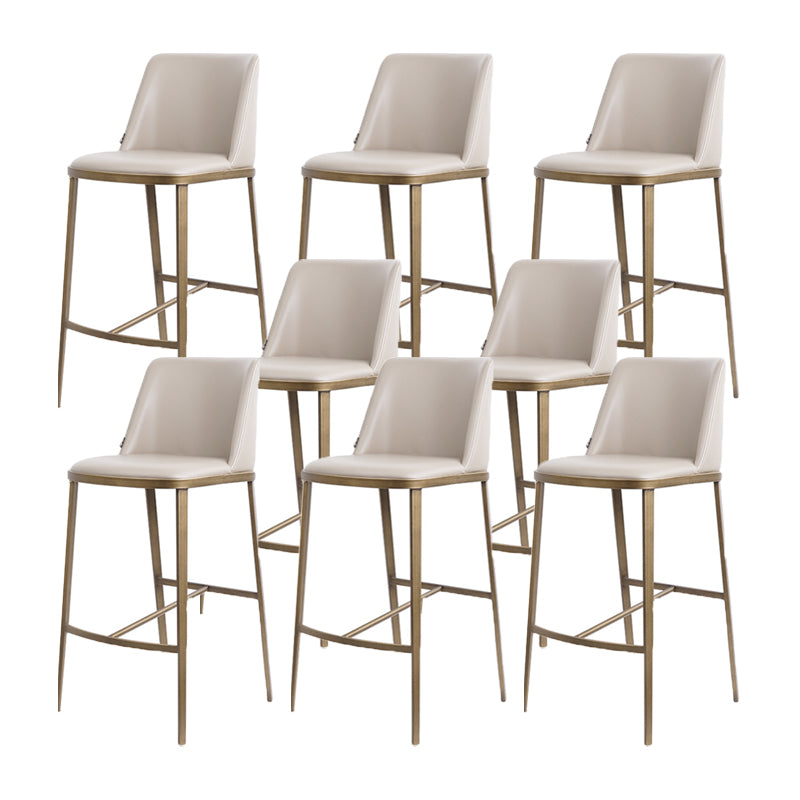 Glam Backrest Armless Counter Stool Iron Bar Stool with Cushion for Cafe