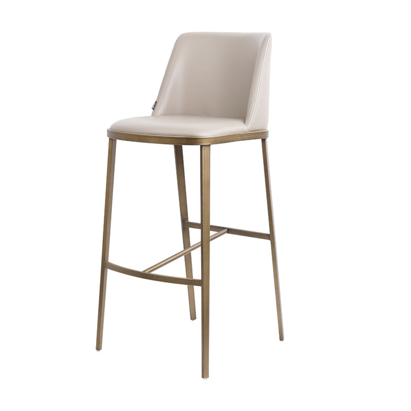 Glam Backrest Armless Counter Stool Iron Bar Stool with Cushion for Cafe