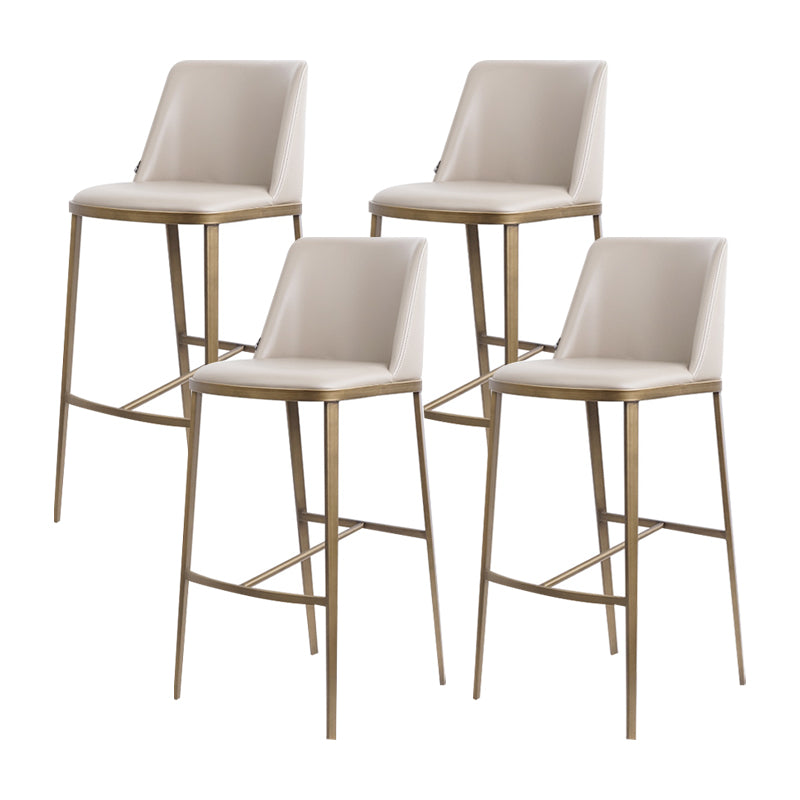 Glam Backrest Armless Counter Stool Iron Bar Stool with Cushion for Cafe