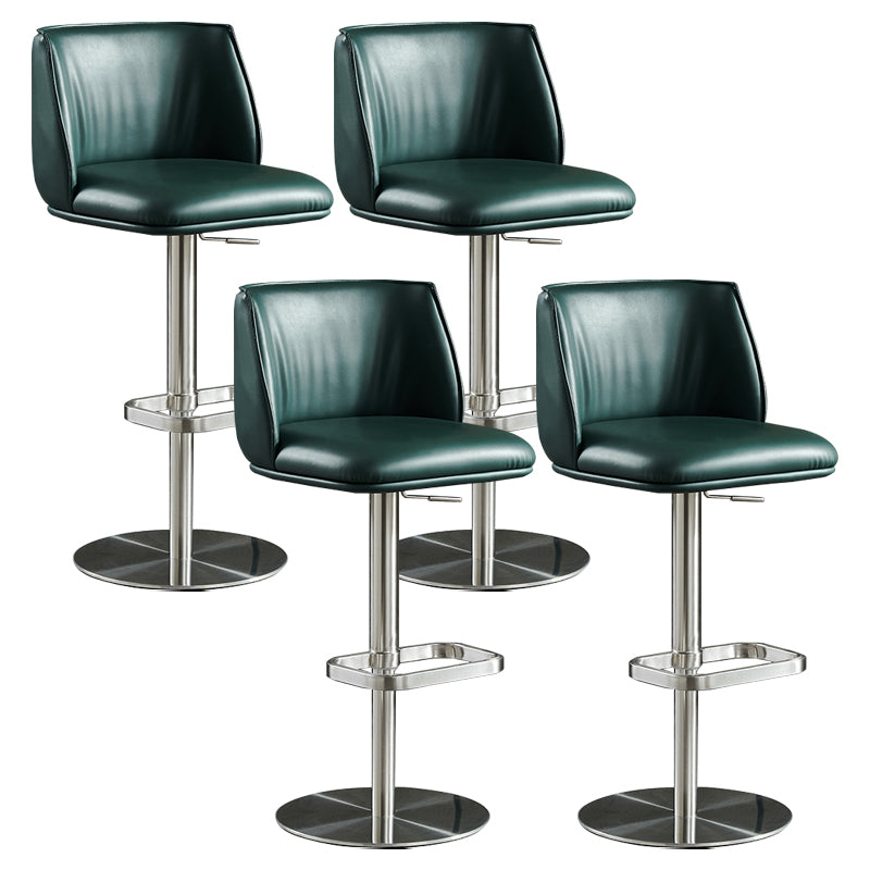 Modern Rotatable Backrest Counter Stool Stainless Steel Bar Stool with Pedal for Cafe