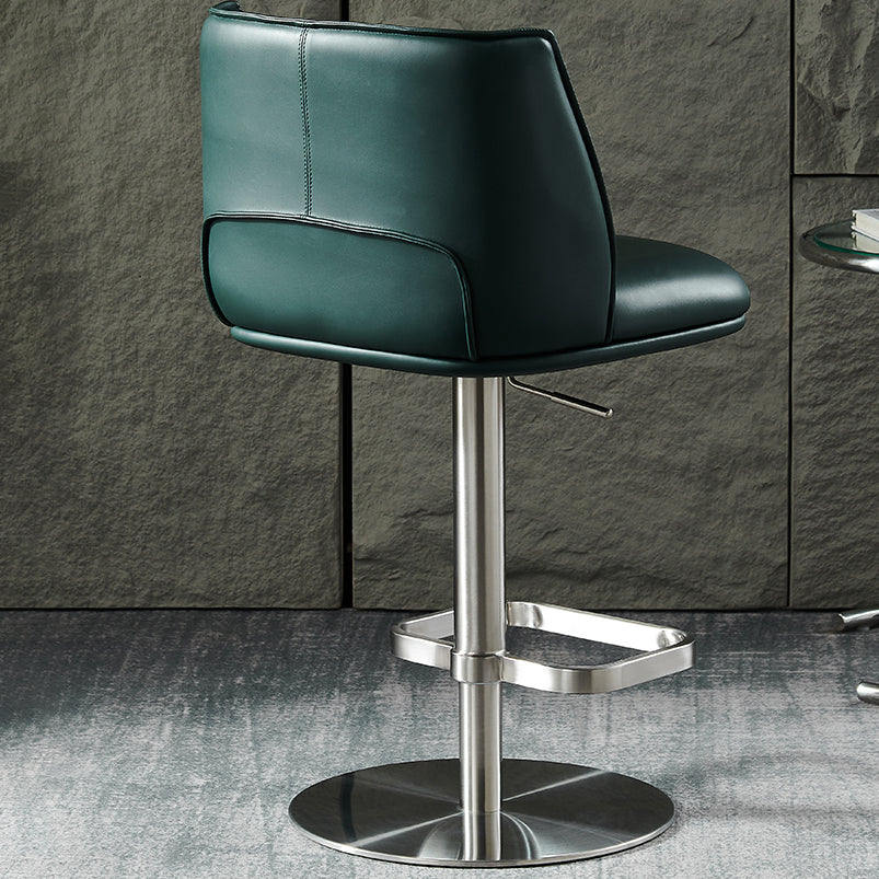 Modern Rotatable Backrest Counter Stool Stainless Steel Bar Stool with Pedal for Cafe