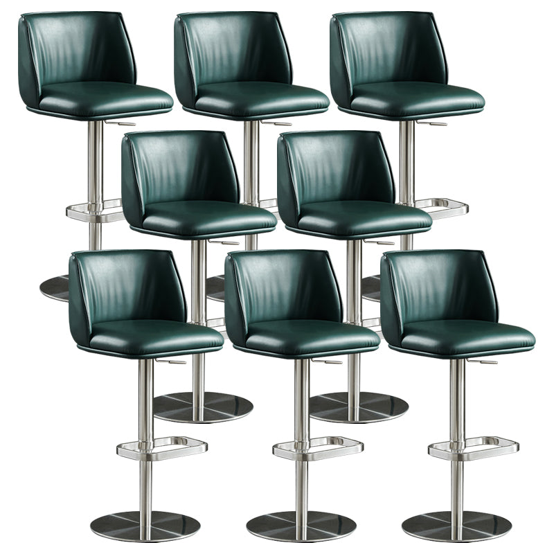 Modern Rotatable Backrest Counter Stool Stainless Steel Bar Stool with Pedal for Cafe