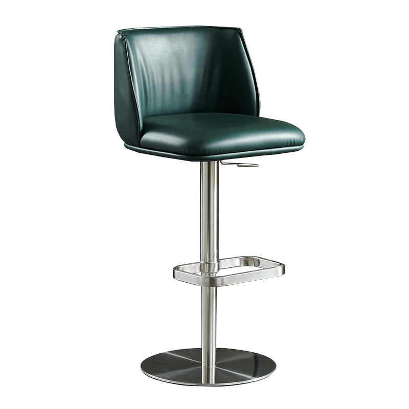 Modern Rotatable Backrest Counter Stool Stainless Steel Bar Stool with Pedal for Cafe