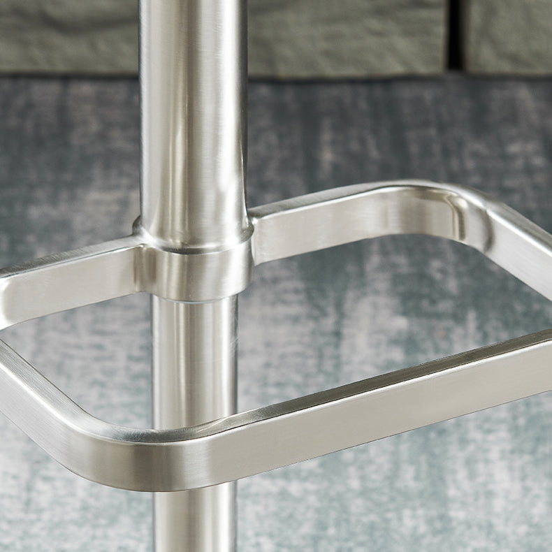 Modern Rotatable Backrest Counter Stool Stainless Steel Bar Stool with Pedal for Cafe
