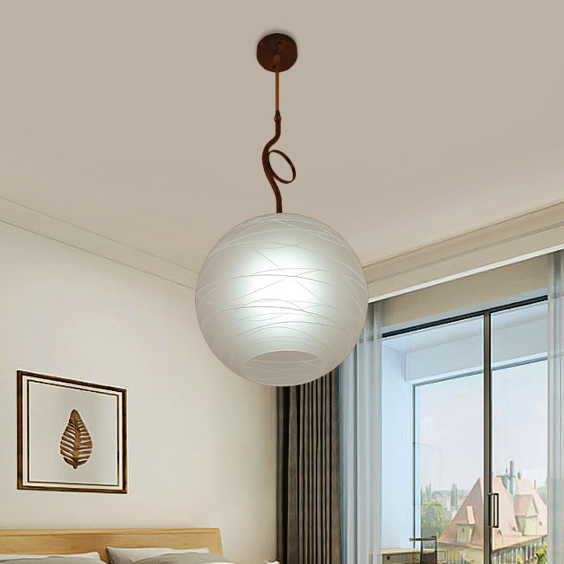 Global Hanging Light Kit moderne strukturierte weiße Glas 1 Glühbirnenschlafzimmer Deckenlampe